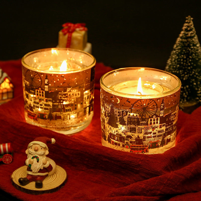 Dual Glow Candle: Real Flame with LED Light Sensing, Natural Soy Wax, Captivating Holiday Gift for Christmas