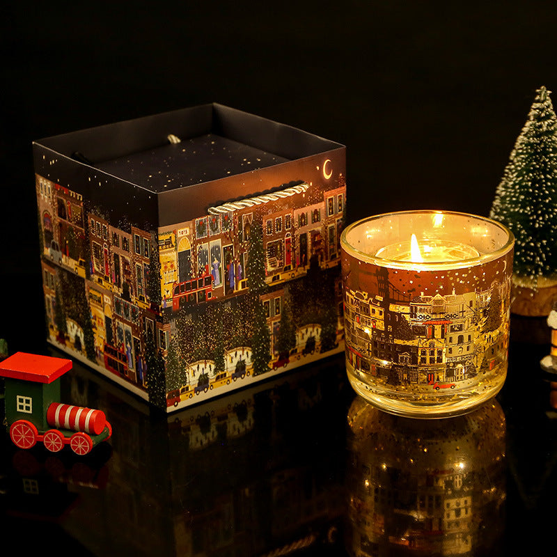Dual Glow Candle: Real Flame with LED Light Sensing, Natural Soy Wax, Captivating Holiday Gift for Christmas