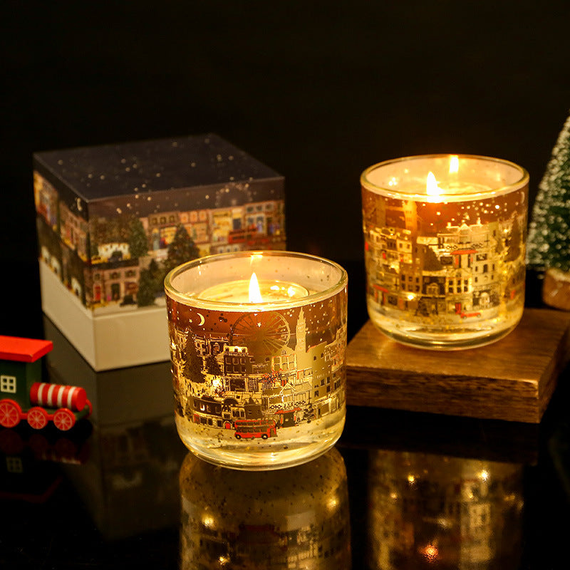 Dual Glow Candle: Real Flame with LED Light Sensing, Natural Soy Wax, Captivating Holiday Gift for Christmas