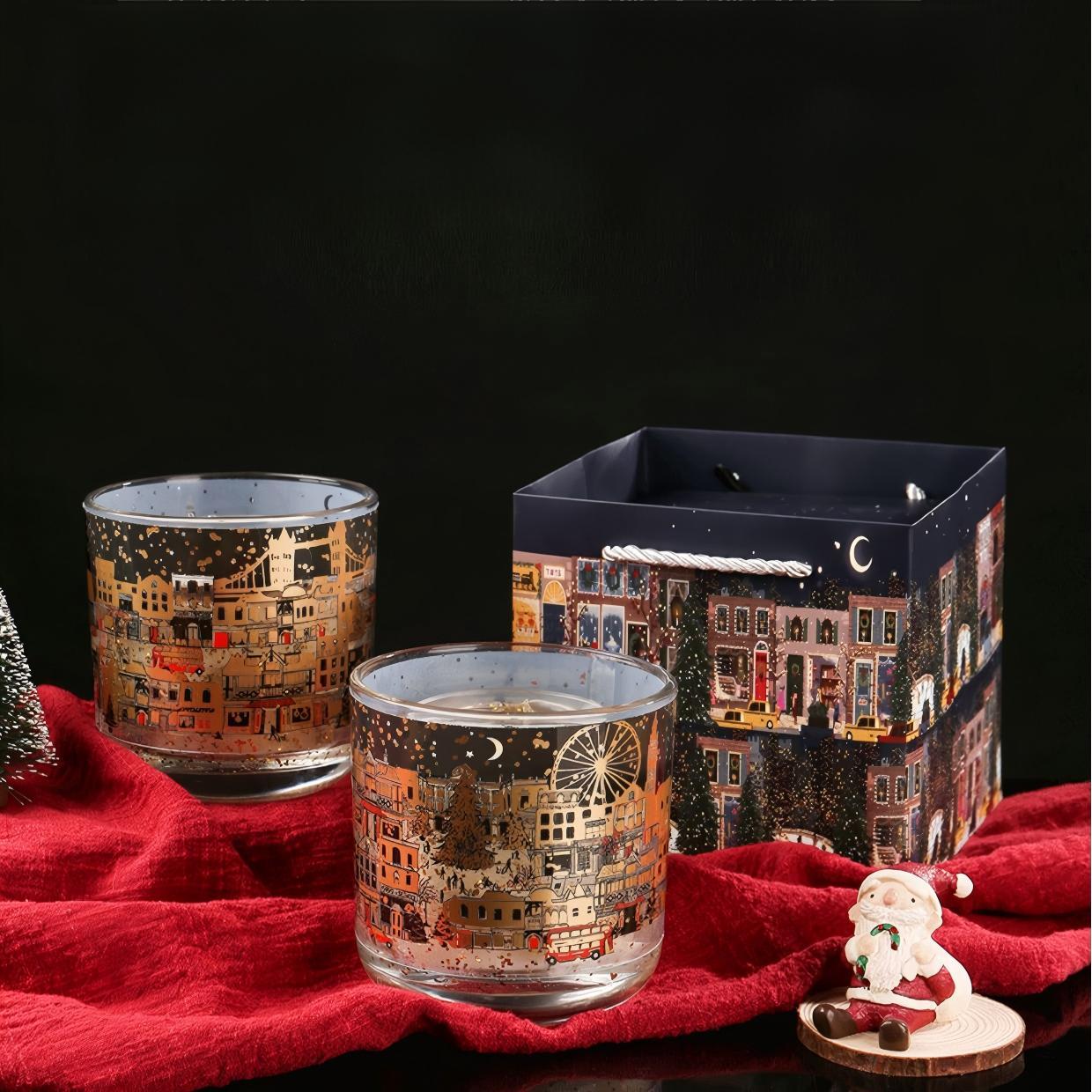 Dual Glow Candle: Real Flame with LED Light Sensing, Natural Soy Wax, Captivating Holiday Gift for Christmas