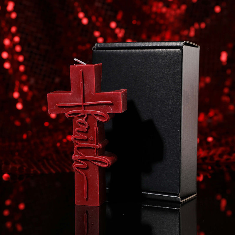 Low Temp Cross Wax Candle – Sensual Gothic Decor for Couples & Halloween Rituals