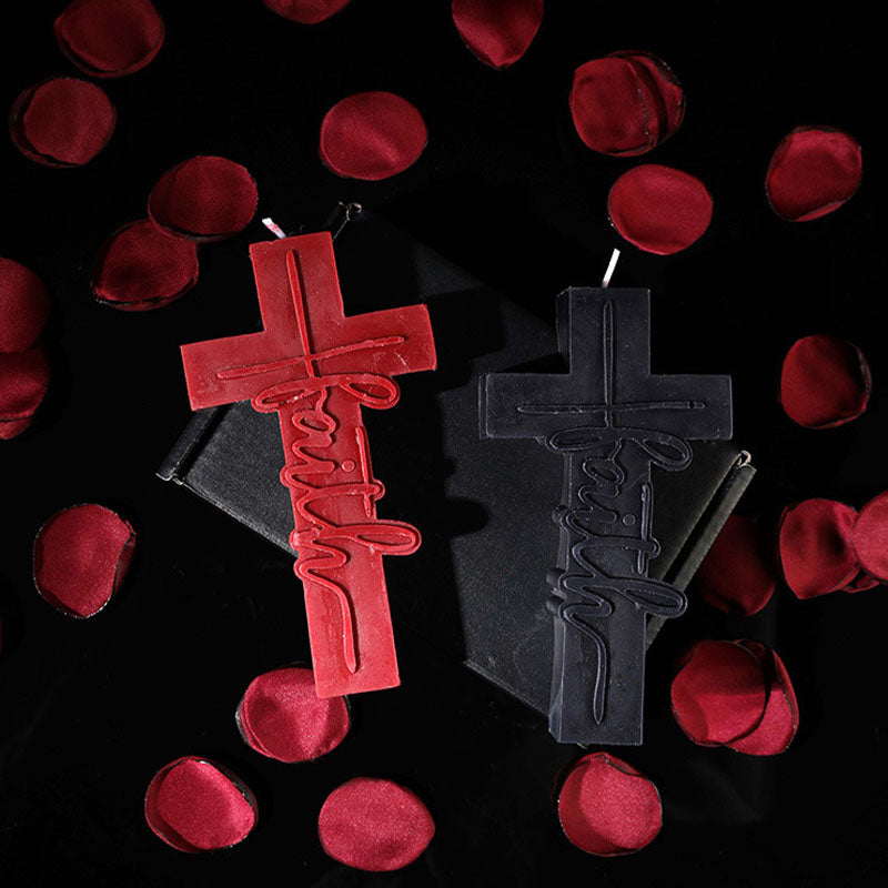 Low Temp Cross Wax Candle – Sensual Gothic Decor for Couples & Halloween Rituals