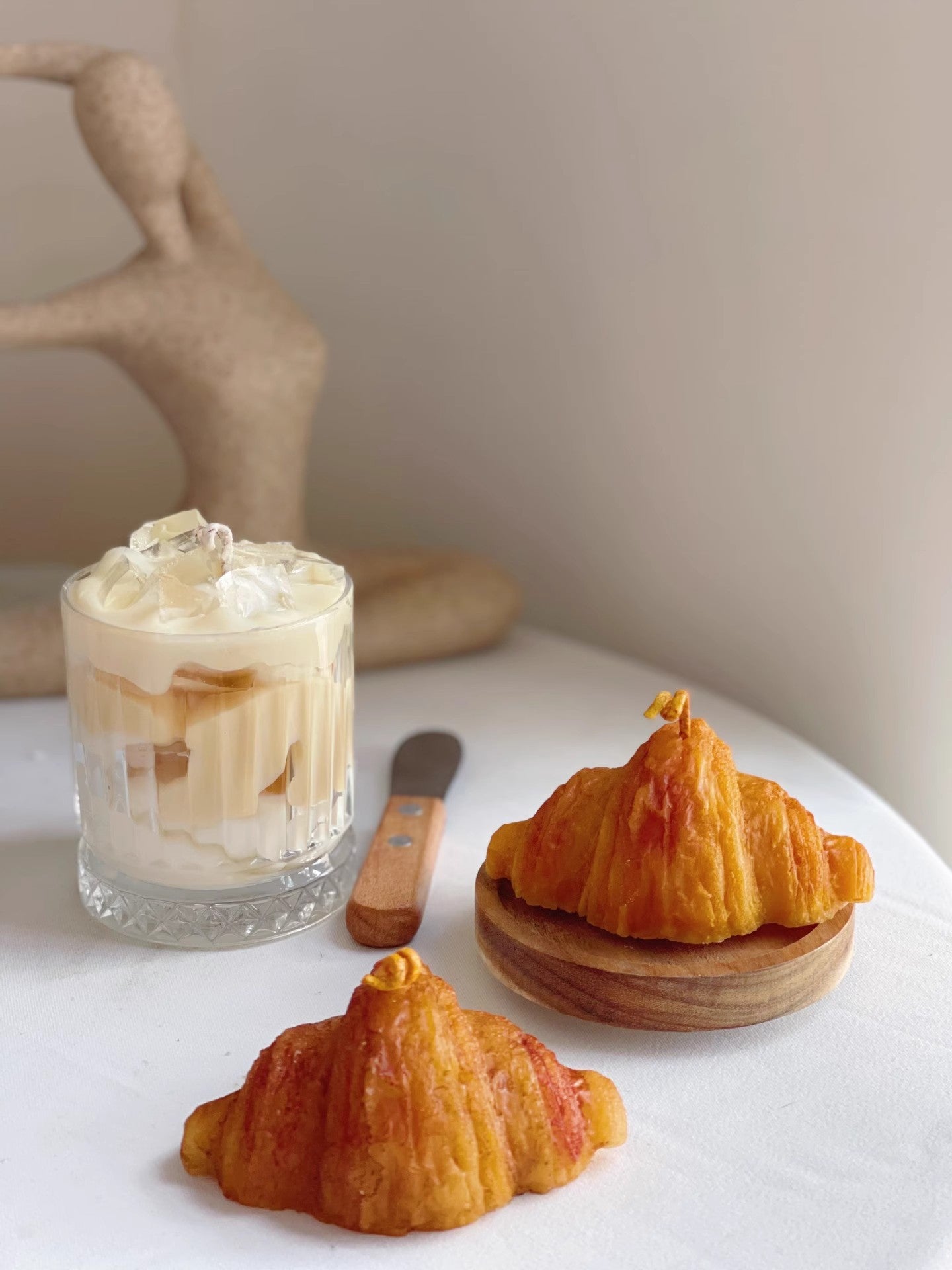 Croissant-Shaped Dessert Candle – Handmade Soy Wax