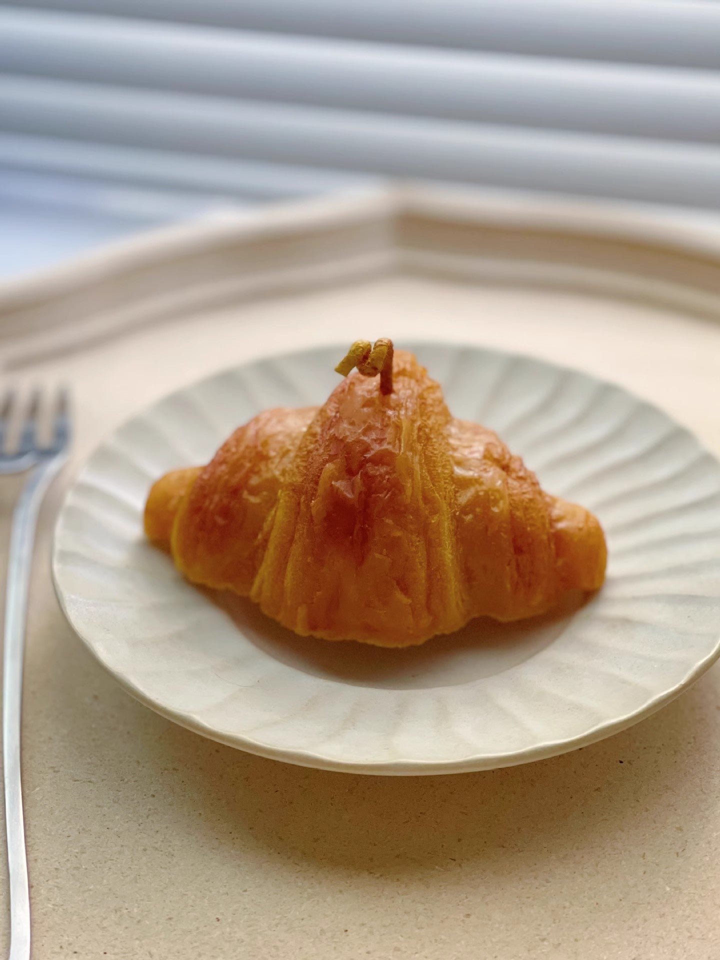 Croissant-Shaped Dessert Candle – Handmade Soy Wax