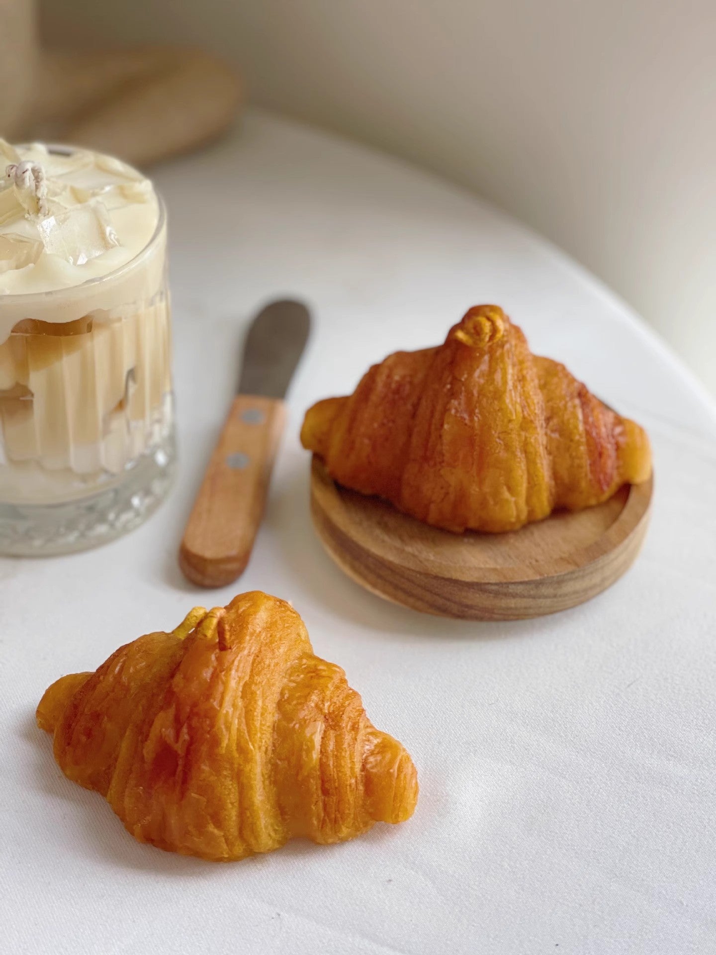 Croissant-Shaped Dessert Candle – Handmade Soy Wax
