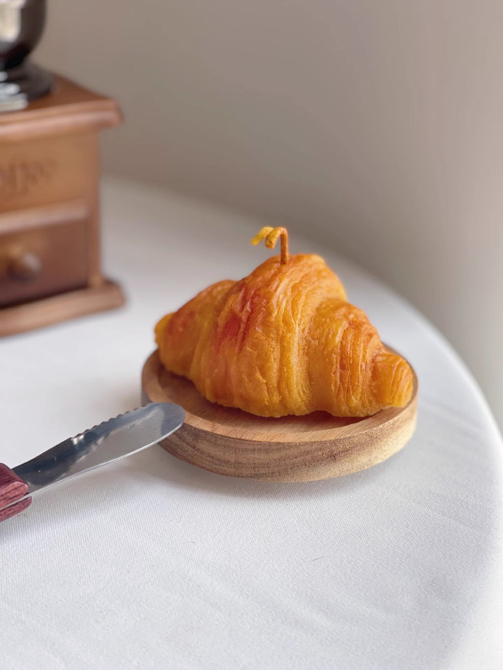 Croissant-Shaped Dessert Candle – Handmade Soy Wax