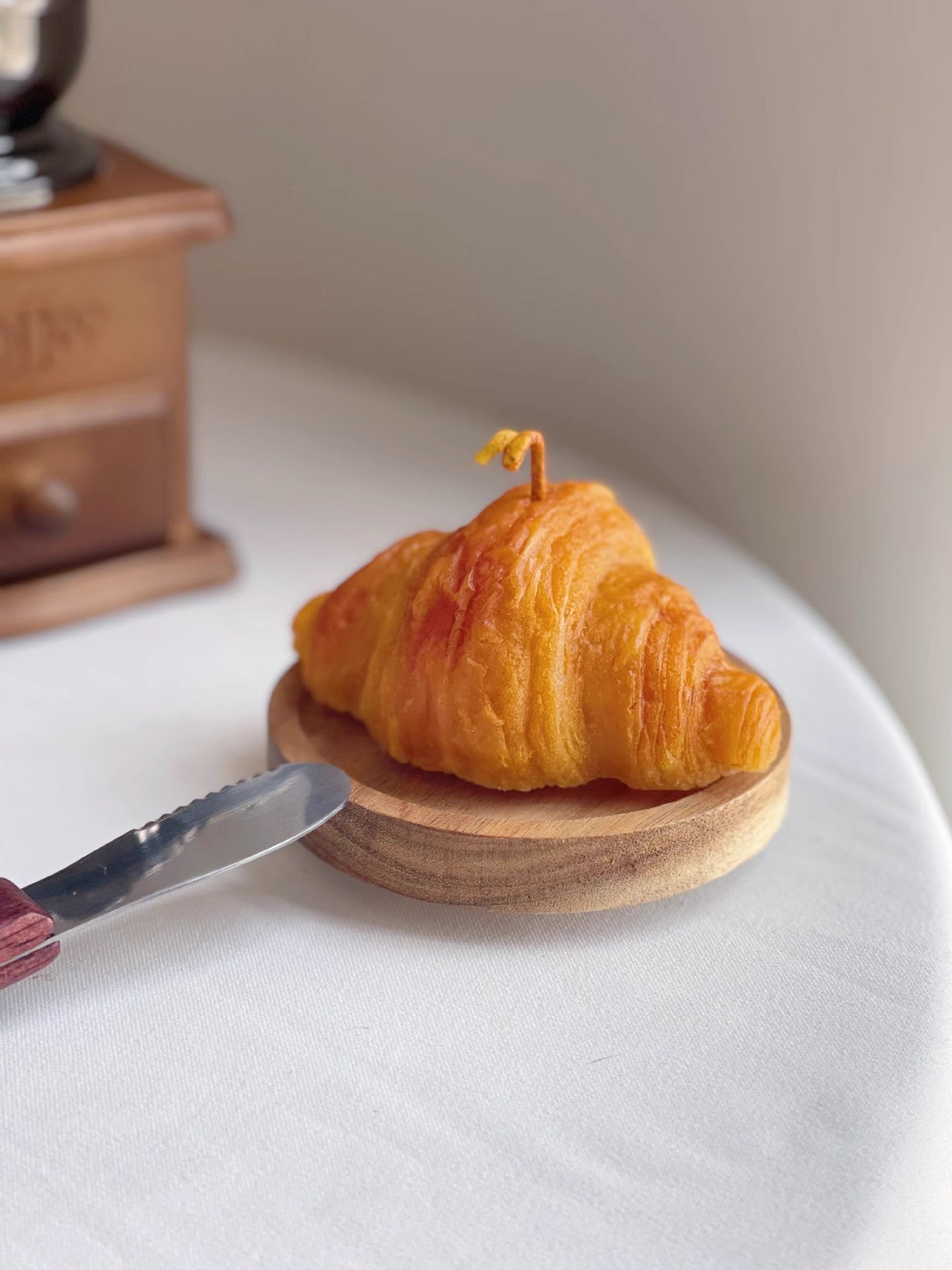 Croissant-Shaped Dessert Candle – Handmade Soy Wax