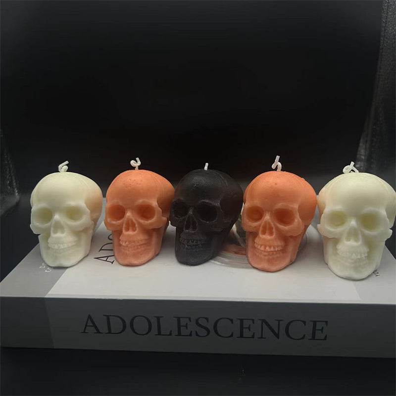 Halloween Skull Scented Candle Soybean Wax Handcrafted Skull Head Candle Creative Scented Gift box