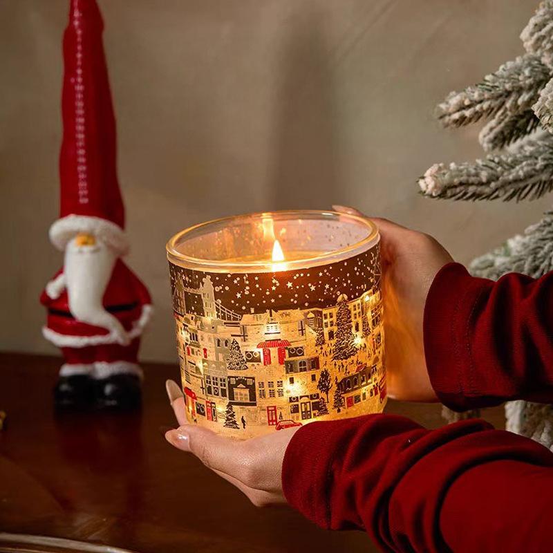 Dual Glow Candle: Real Flame with LED Light Sensing, Natural Soy Wax, Captivating Holiday Gift for Christmas