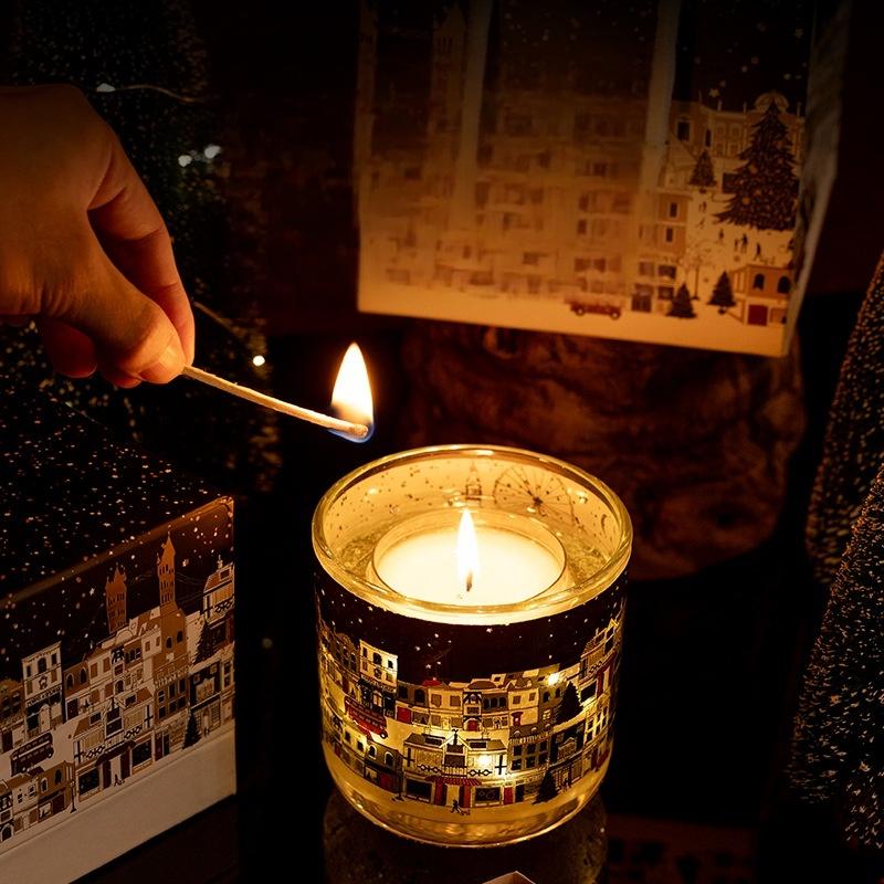 Dual Glow Candle: Real Flame with LED Light Sensing, Natural Soy Wax, Captivating Holiday Gift for Christmas