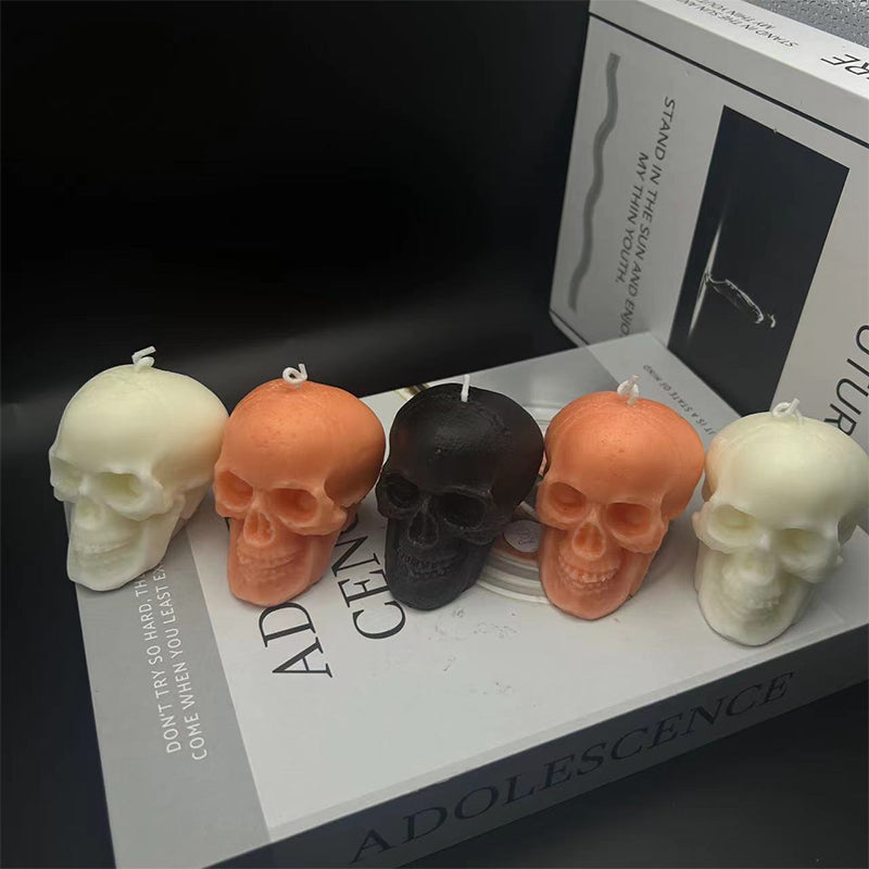 Halloween Skull Scented Candle Soybean Wax Handcrafted Skull Head Candle Creative Scented Gift box