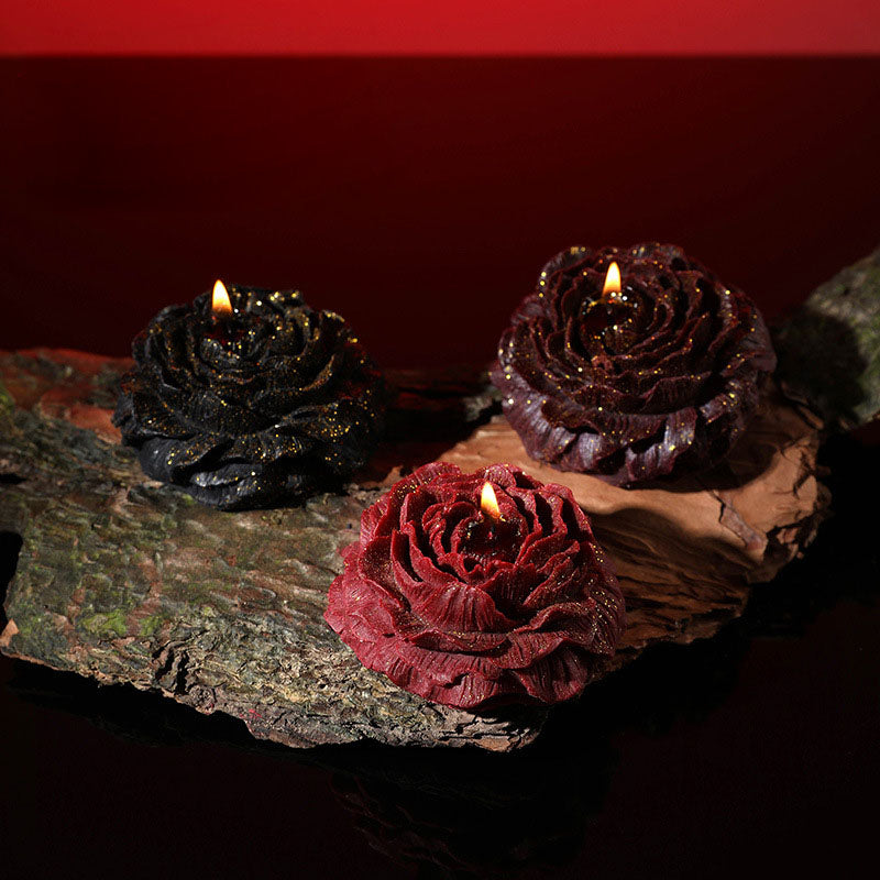 Halloween Peony Couple Candle – Low Temp, Gold Leaf, Soy Wax