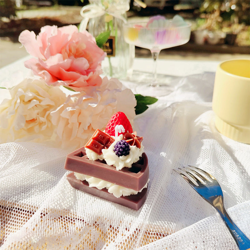 Adorable Handmade Waffle Dessert Candle Scented Room Decor Creative Niche Gift Birthday Present