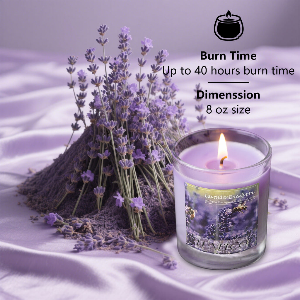 Hand Poured Soy Candle - Eco Friendly Gifts, Lavender Essential Oil, Recyclable Jar for Home & Mindfulness Pet-Safe