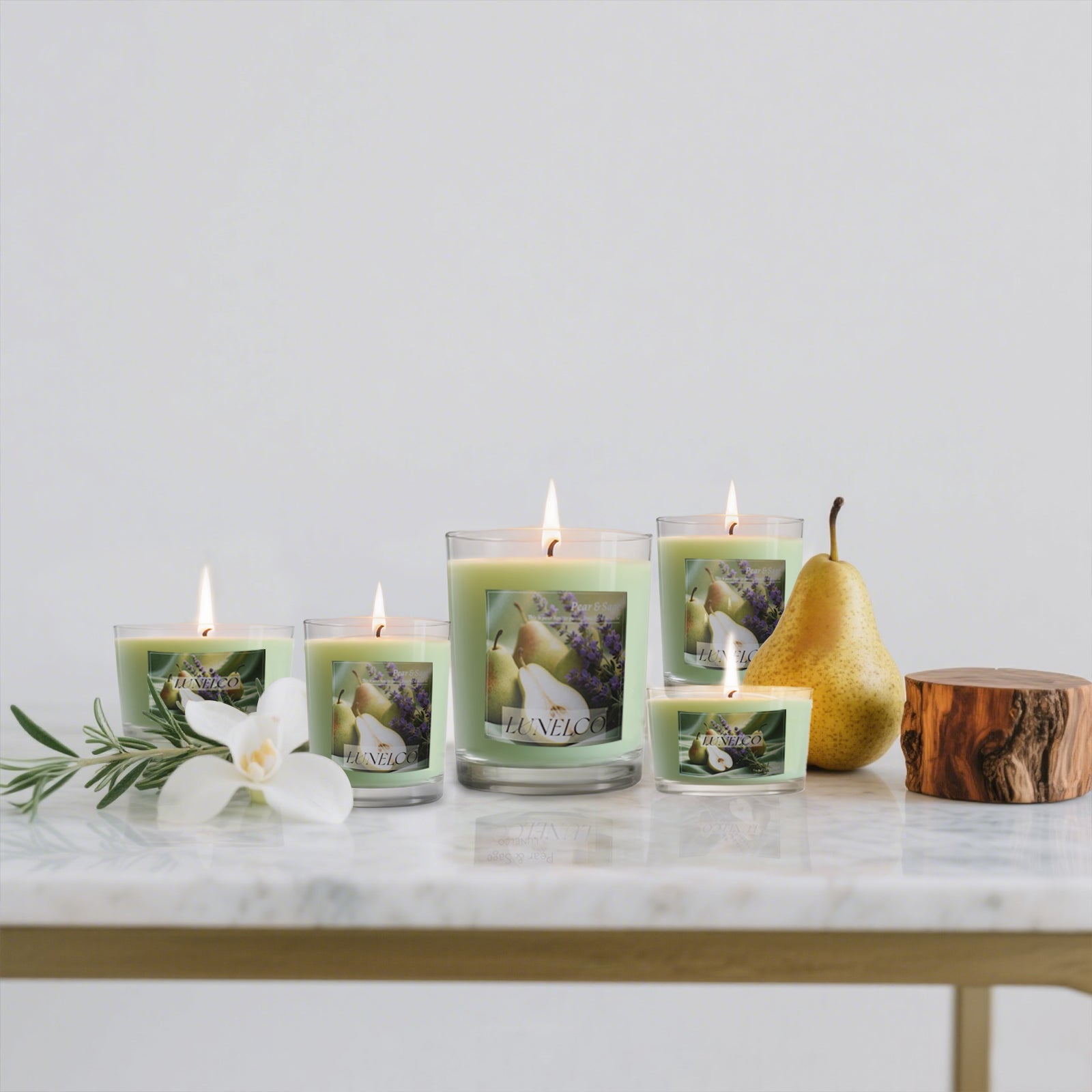 Pear & Sage Soy Candle – Clean, Non-Toxic, Hand-Poured for Cozy Home Vibes