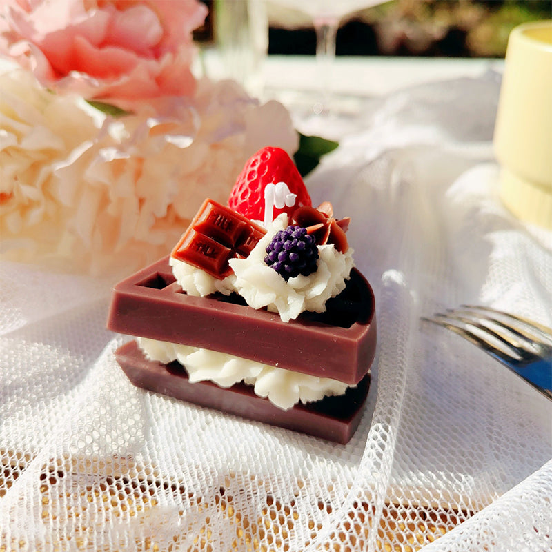 Adorable Handmade Waffle Dessert Candle Scented Room Decor Creative Niche Gift Birthday Present