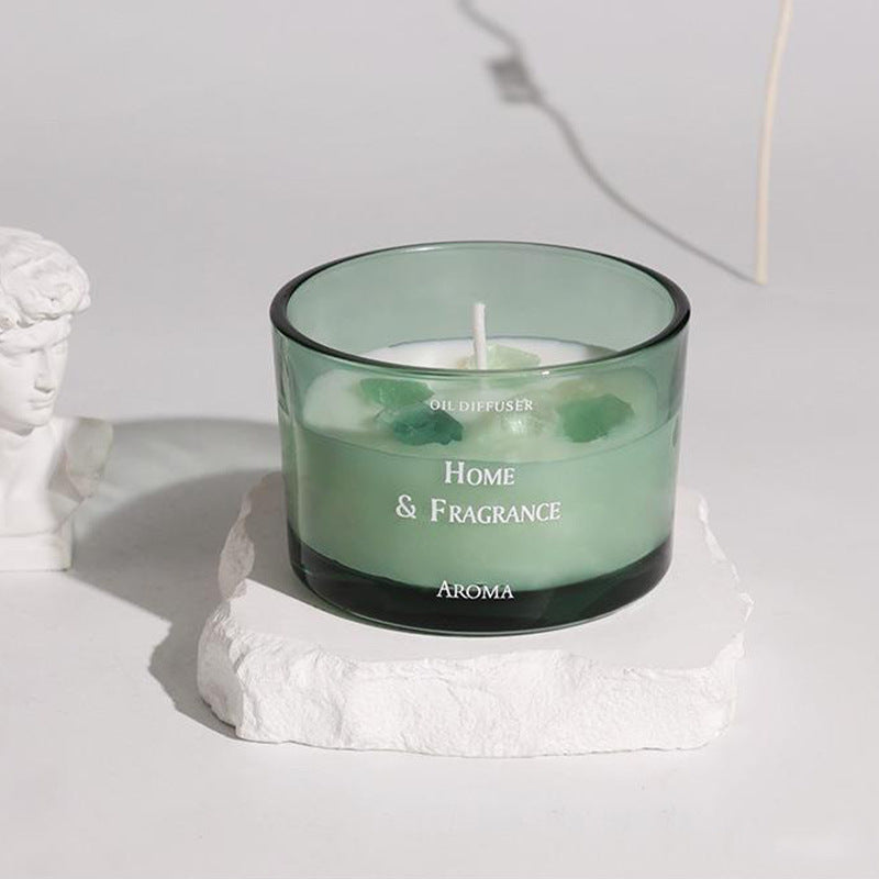 Scented Candle Gift Set Soy Wax Macaron-Colored Cute Scented Candles Crystal Stone Cup Creative Wedding Favor