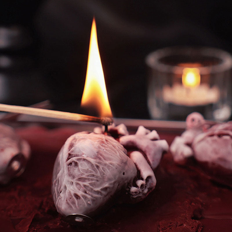 Anatomical Heart Candle Low Temp Soy Wax Ylang Ylang Scented Decor