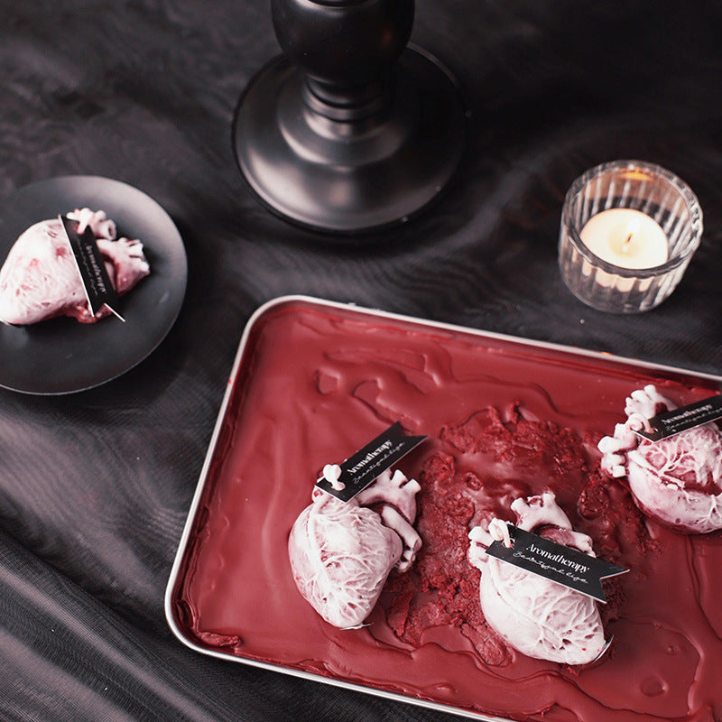 Anatomical Heart Candle Low Temp Soy Wax Ylang Ylang Scented Decor