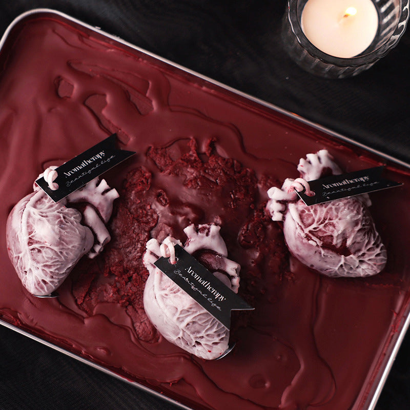 Anatomical Heart Candle Low Temp Soy Wax Ylang Ylang Scented Decor