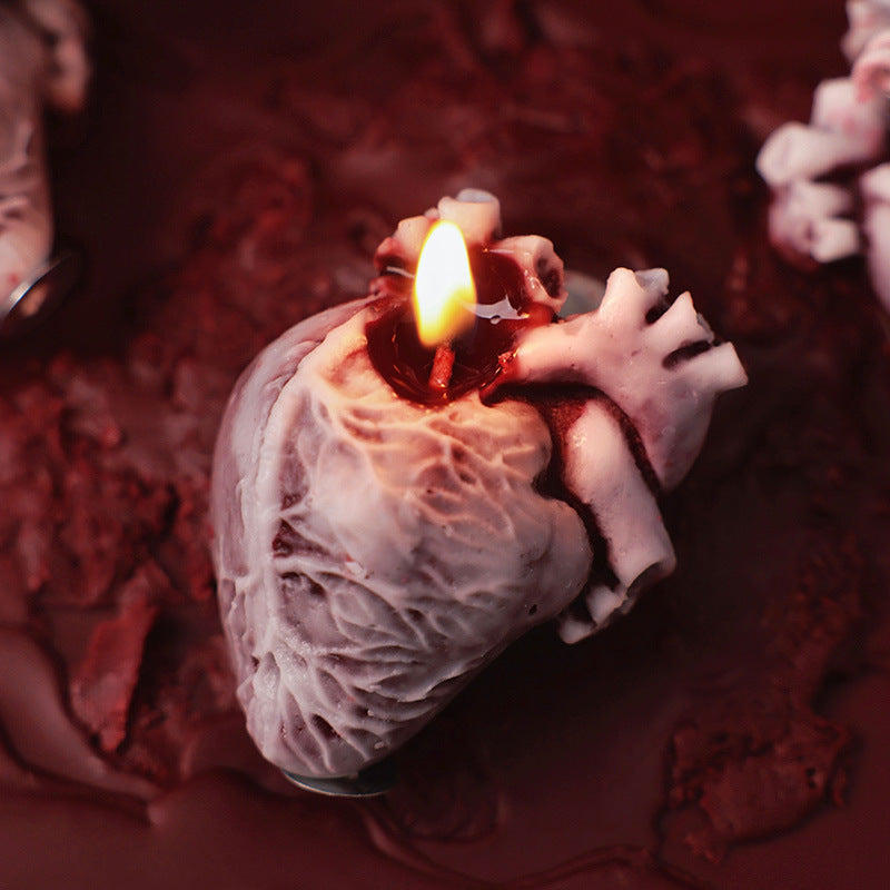 Anatomical Heart Candle Low Temp Soy Wax Ylang Ylang Scented Decor