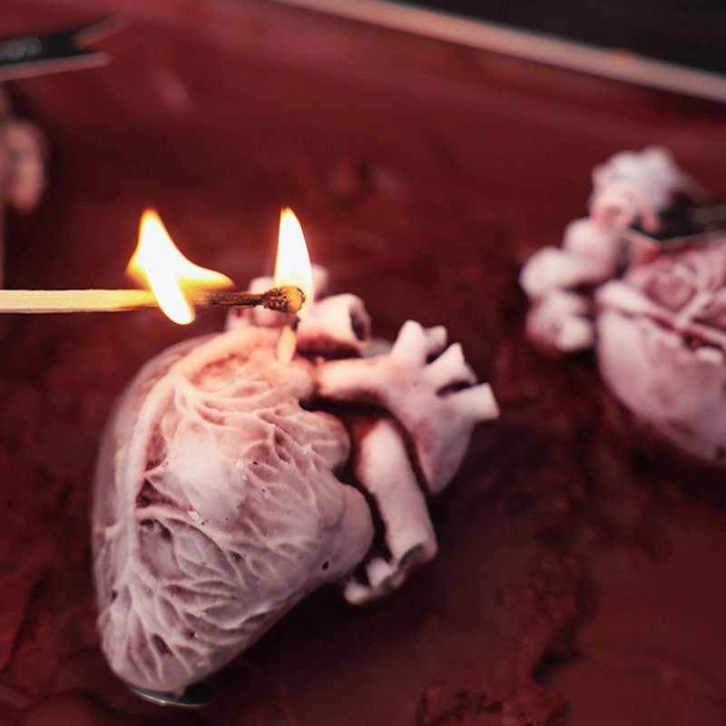 Anatomical Heart Candle Low Temp Soy Wax Ylang Ylang Scented Decor