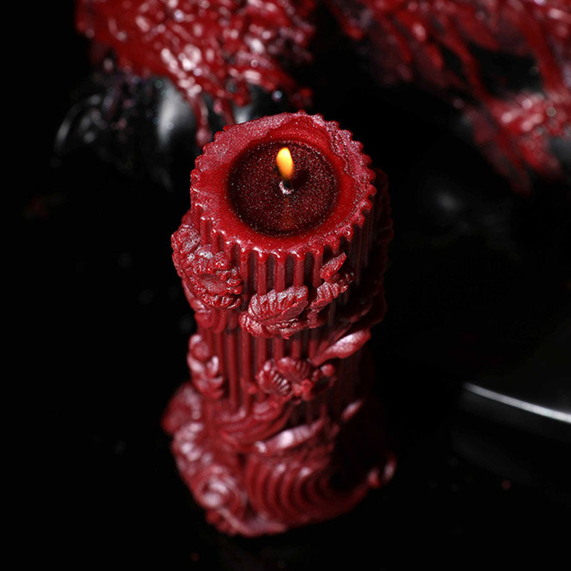 Embossed Column Candle – Ylang Ylang Scented, Low Temp Soy Wax