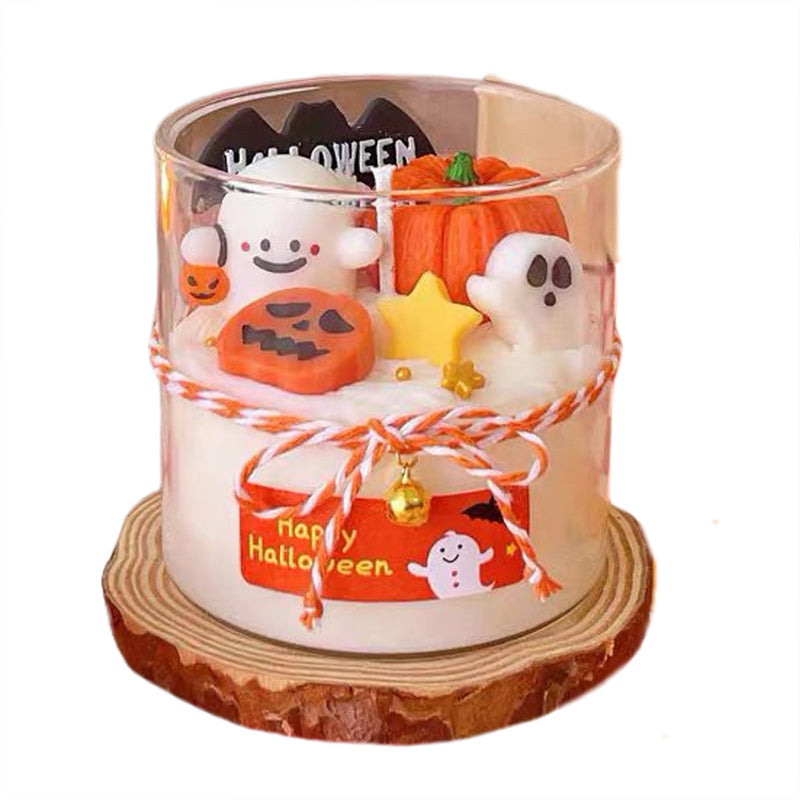 Halloween pumpkin ghost scented candle with a great appearance, cute and perfect as a souvenir gift
