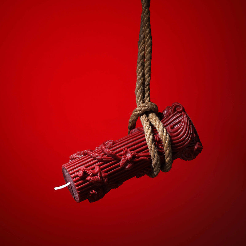 Embossed Column Candle – Ylang Ylang Scented, Low Temp Soy Wax