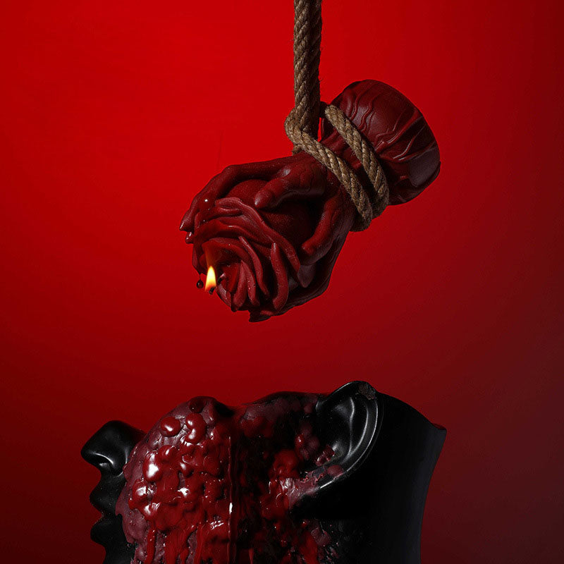 Sculptural Hands Rose Candle - Low Temp Soy Wax Ylang Ylang Home Decor