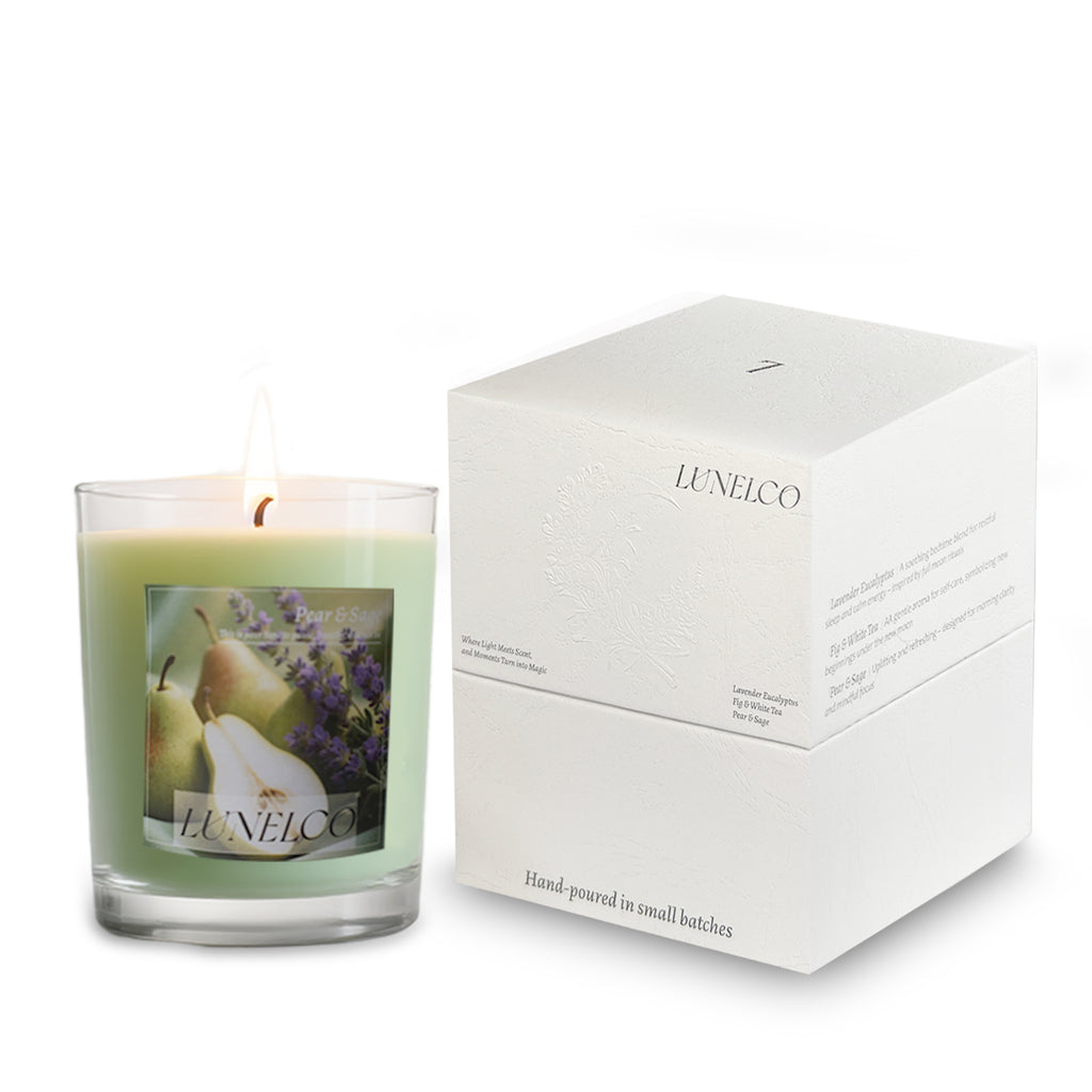 Pear & Sage Soy Candle – Clean, Non-Toxic, Hand-Poured for Cozy Home Vibes