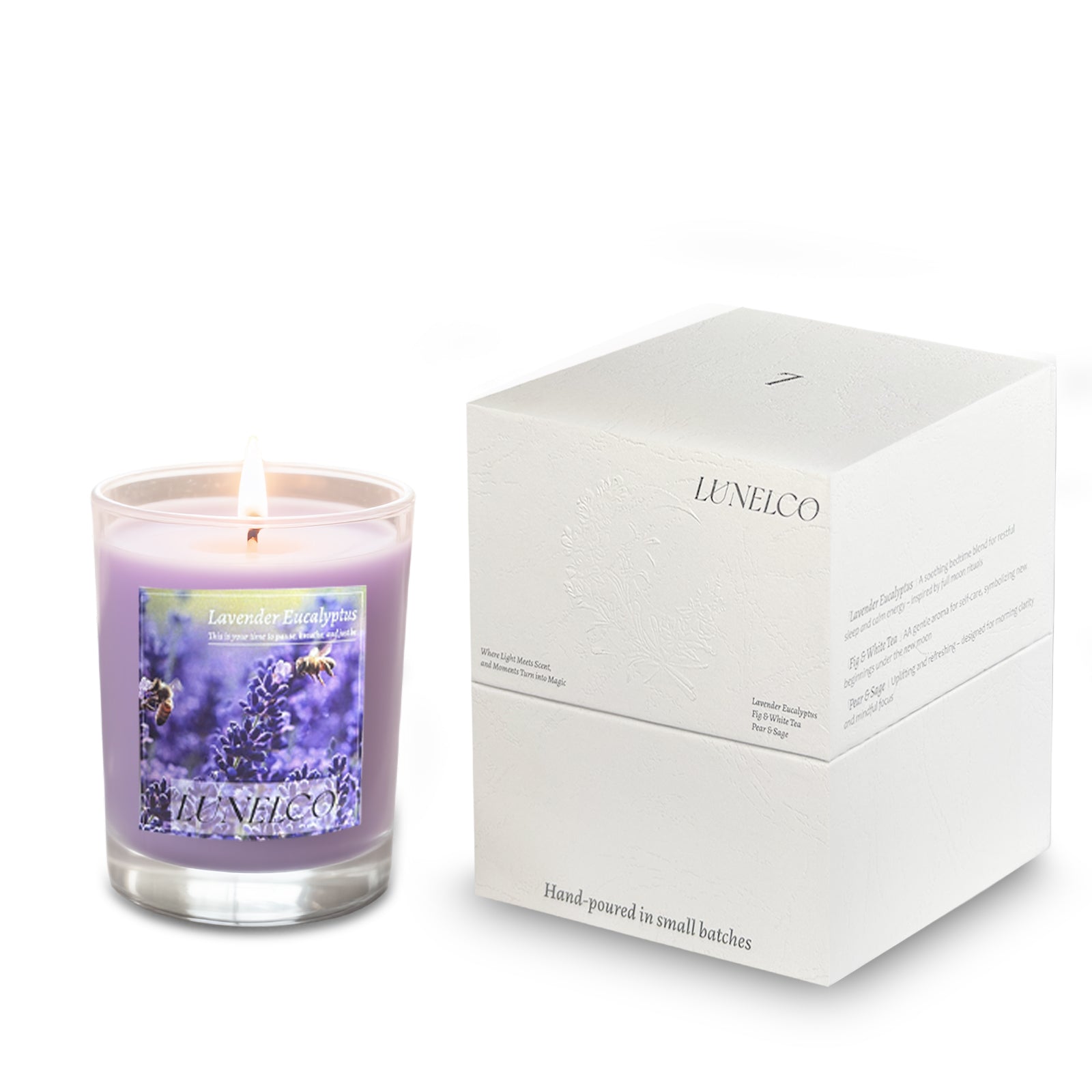 Hand Poured Soy Candle - Eco Friendly Gifts, Lavender Essential Oil, Recyclable Jar for Home & Mindfulness Pet-Safe