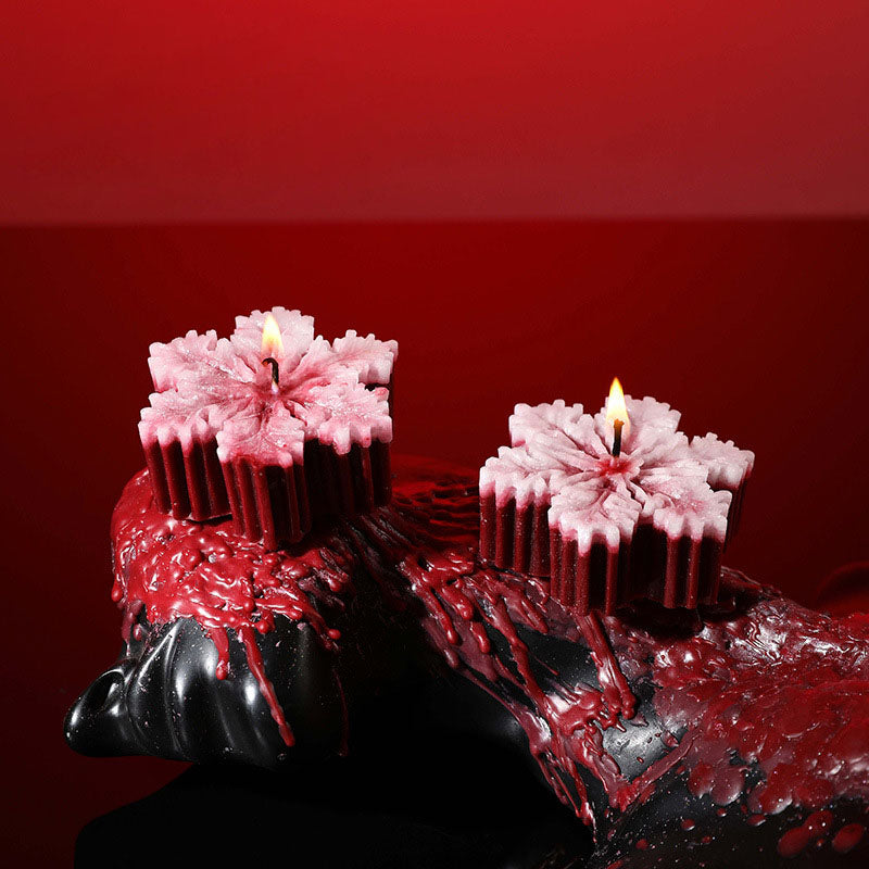 Crimson Bloom Wax Candle – Low Temp Scented Decor for Christmas Romance & Halloween Mood